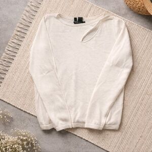 White House Black Market Ivory Knit Top